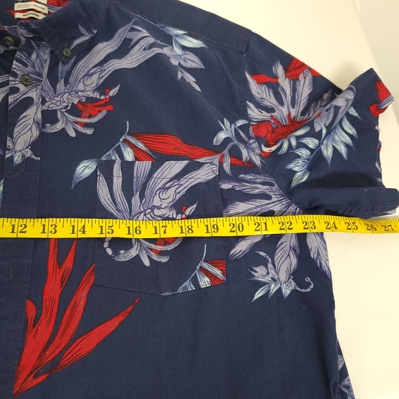 Quiksilver Scorpion Forest Cotton  Short Sleeve Shirt,Red Navy XXL - Picture 10 of 13